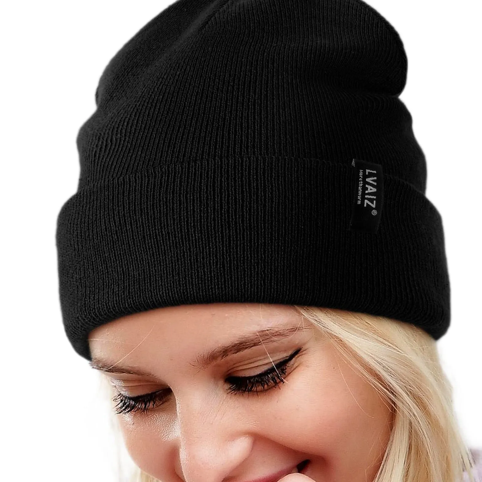 Knitted Beanie Slouchy Cuffed Rib Knit Watch Hat