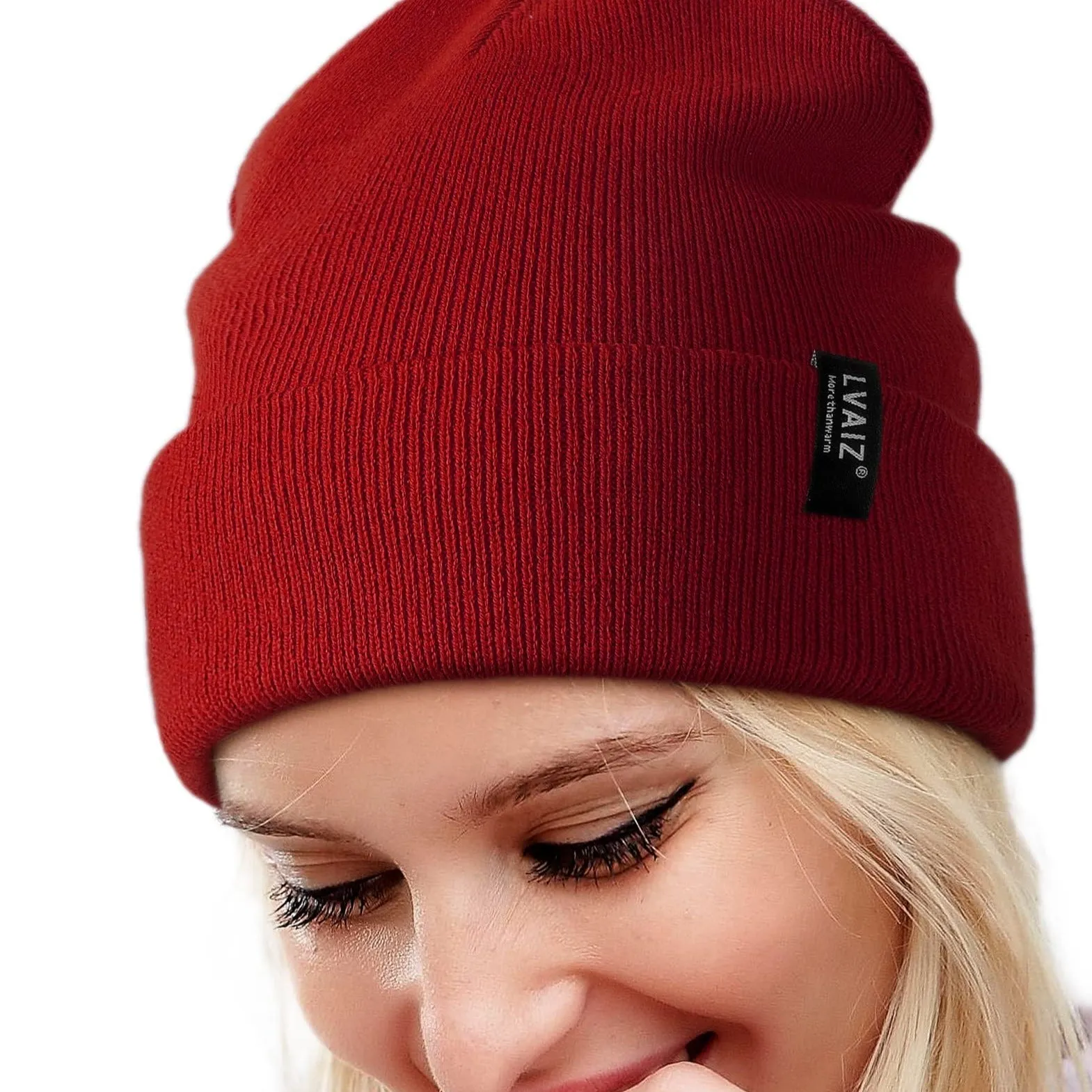 Knitted Beanie Slouchy Cuffed Rib Knit Watch Hat