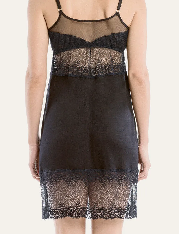 London Lace Chemise Midnight Black