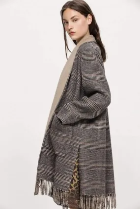 Luisa Cerano Checked Cape/Coat 428973/2489 7572