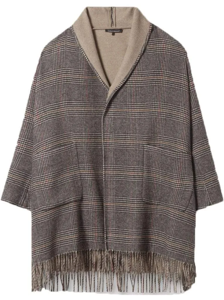 Luisa Cerano Checked Cape/Coat 428973/2489 7572