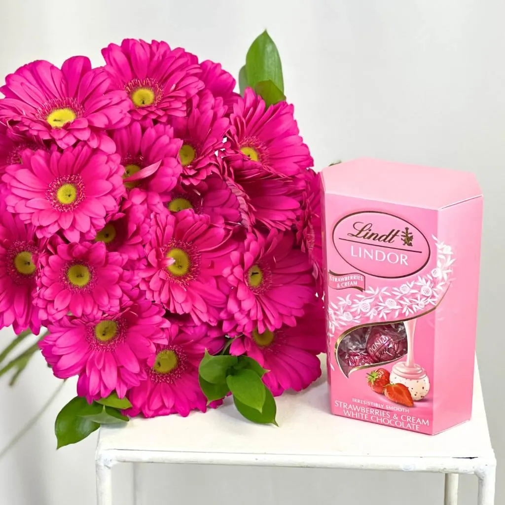 Majestic Pink Gerbera Daisy Flower Bouquet