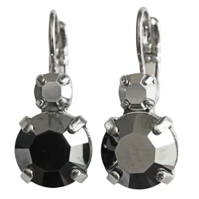 Mariana "Rocky Road" Rhodium Plated Lovable Double Stone Crystal Earrings, 1037 1149ro