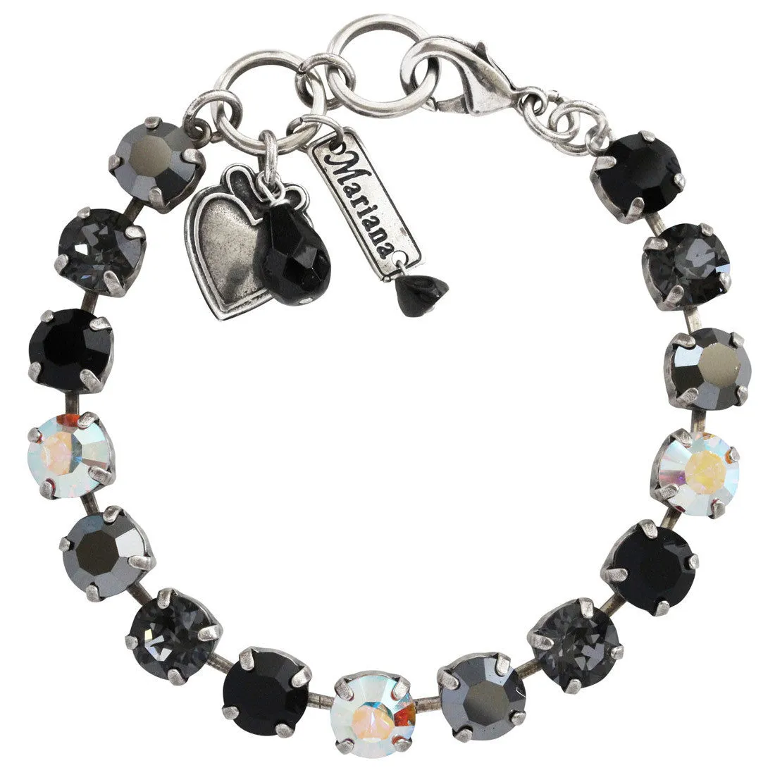 Mariana "Tuxedo" Silver Plated Must-Have Everyday Crystal Tennis Bracelet, 4252 3701