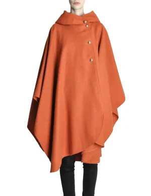 Mariantonia Vintage 1960s Orange Wool Hooded Cape