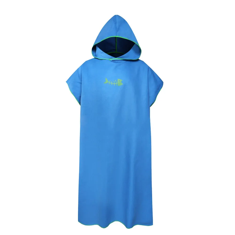 Men Women Diving Suit Change Robes Poncho Quick-dry Hooded Towel Sweat-absorbent Swim Robe Summer Beach Pool Swimming #N