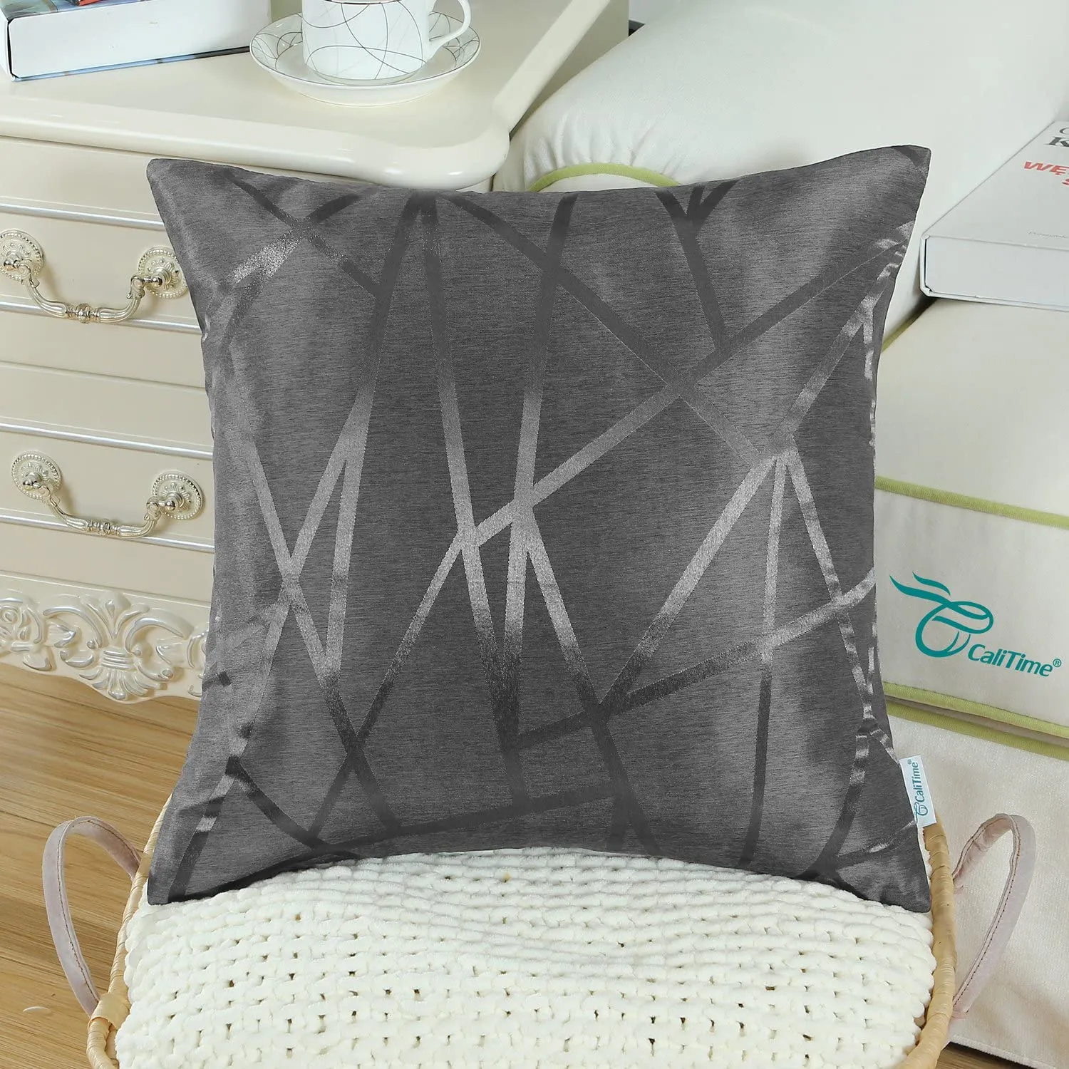 Metallic Décor Dark Grey Pillows