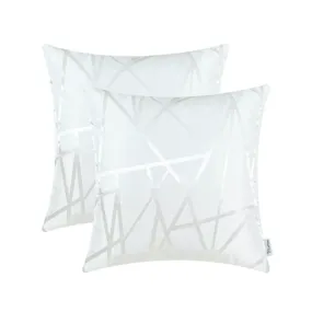 Metallic Décor White Pillows