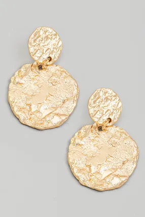 Metallic Disc Drop Earrings