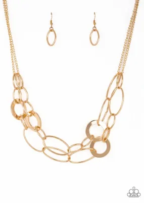 Metallic Maverick Gold Necklace  - Paparazzi  Accessories