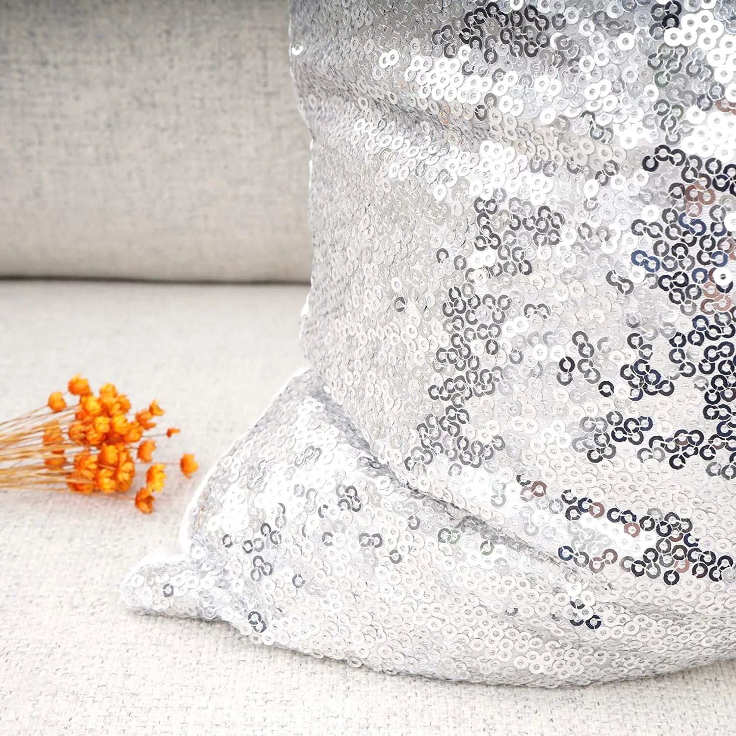 Metallic Silver Pillows