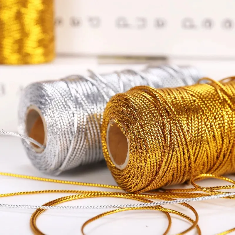 Metallic Twine Rope Cord 1.5mm Spool 100 mtrs - Gold