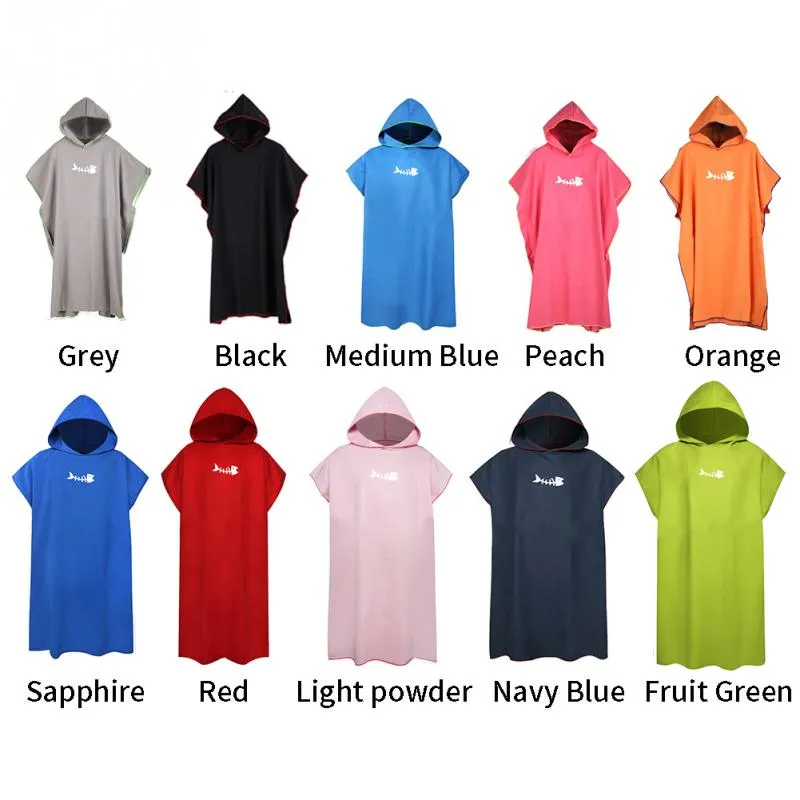 Microfiber Towels Diving Suit Change Robes Poncho Hood Quick-drying Hooded Towel Absorbent Sweat-absorbent Swim Robe Beach Towel