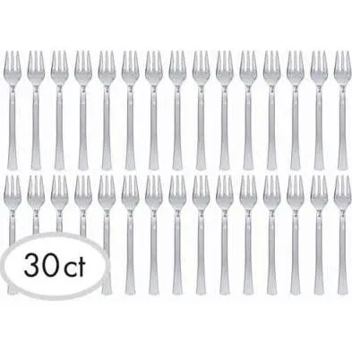 Mini Silver Forks | 30 ct