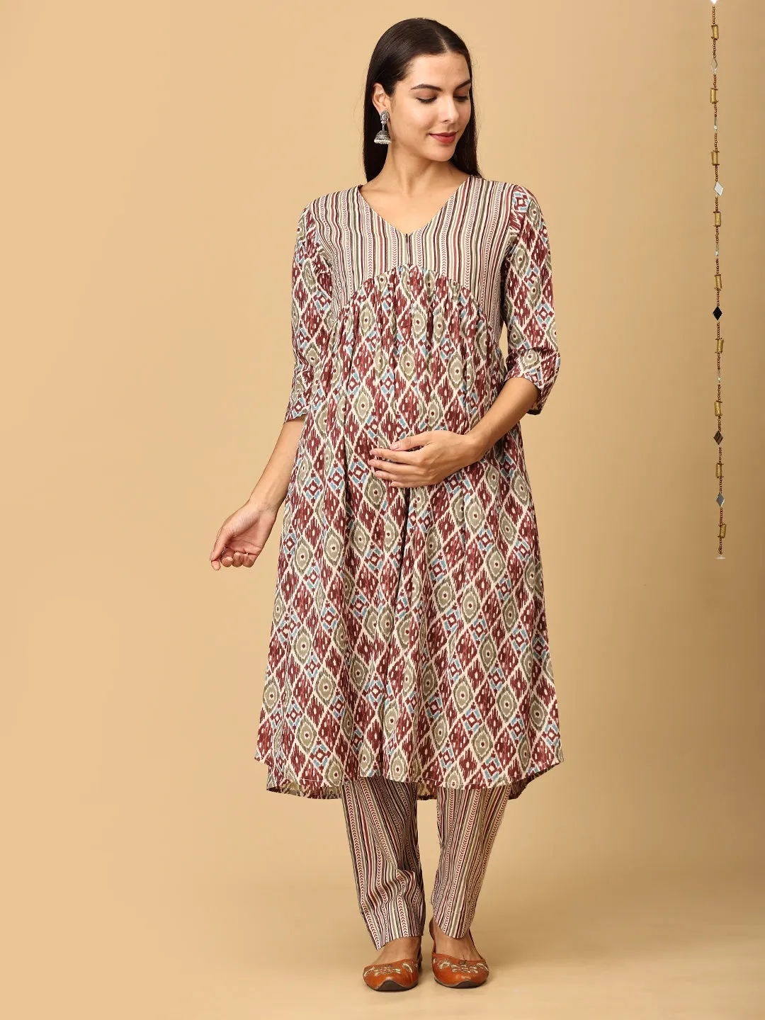 Mokshita Maternity and Nursing Kurta Set With Dupatta