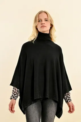 Molly Bracken Embellished Poncho Sweater