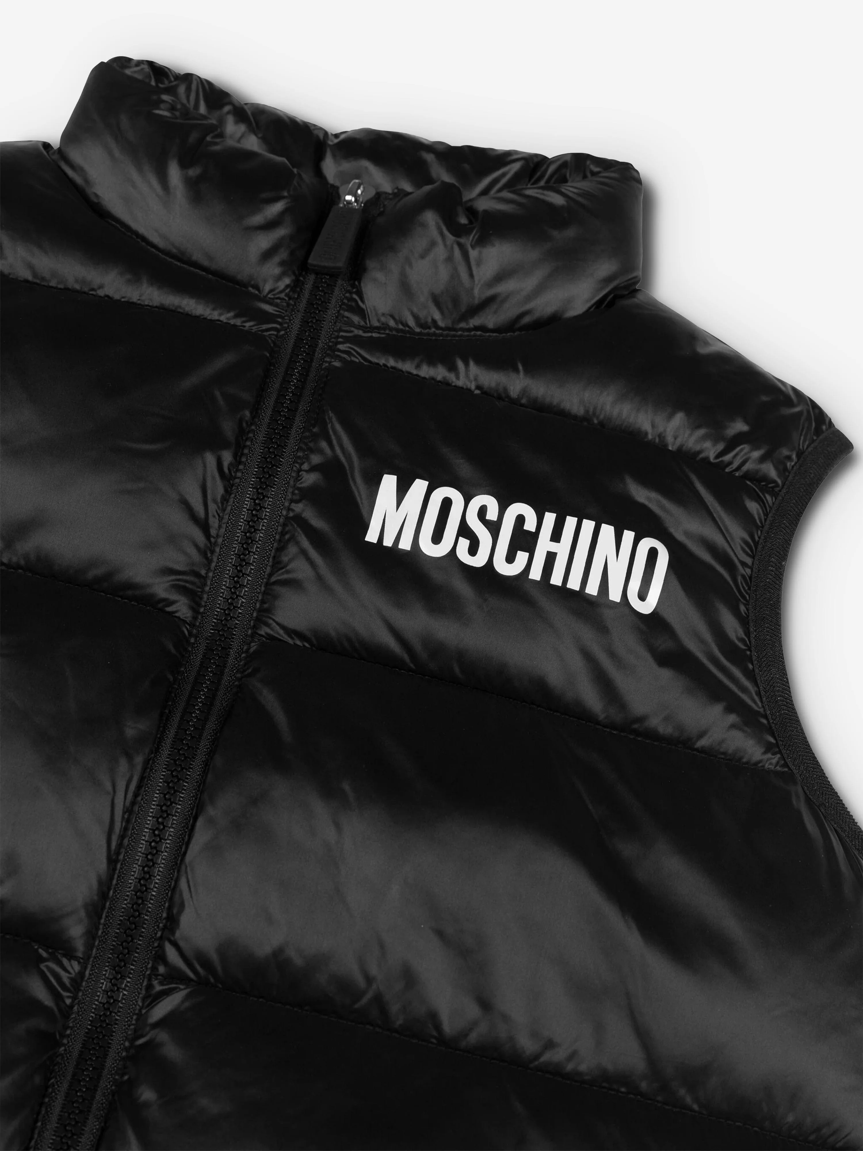 Moschino Kids Bear Logo Gilet in Black