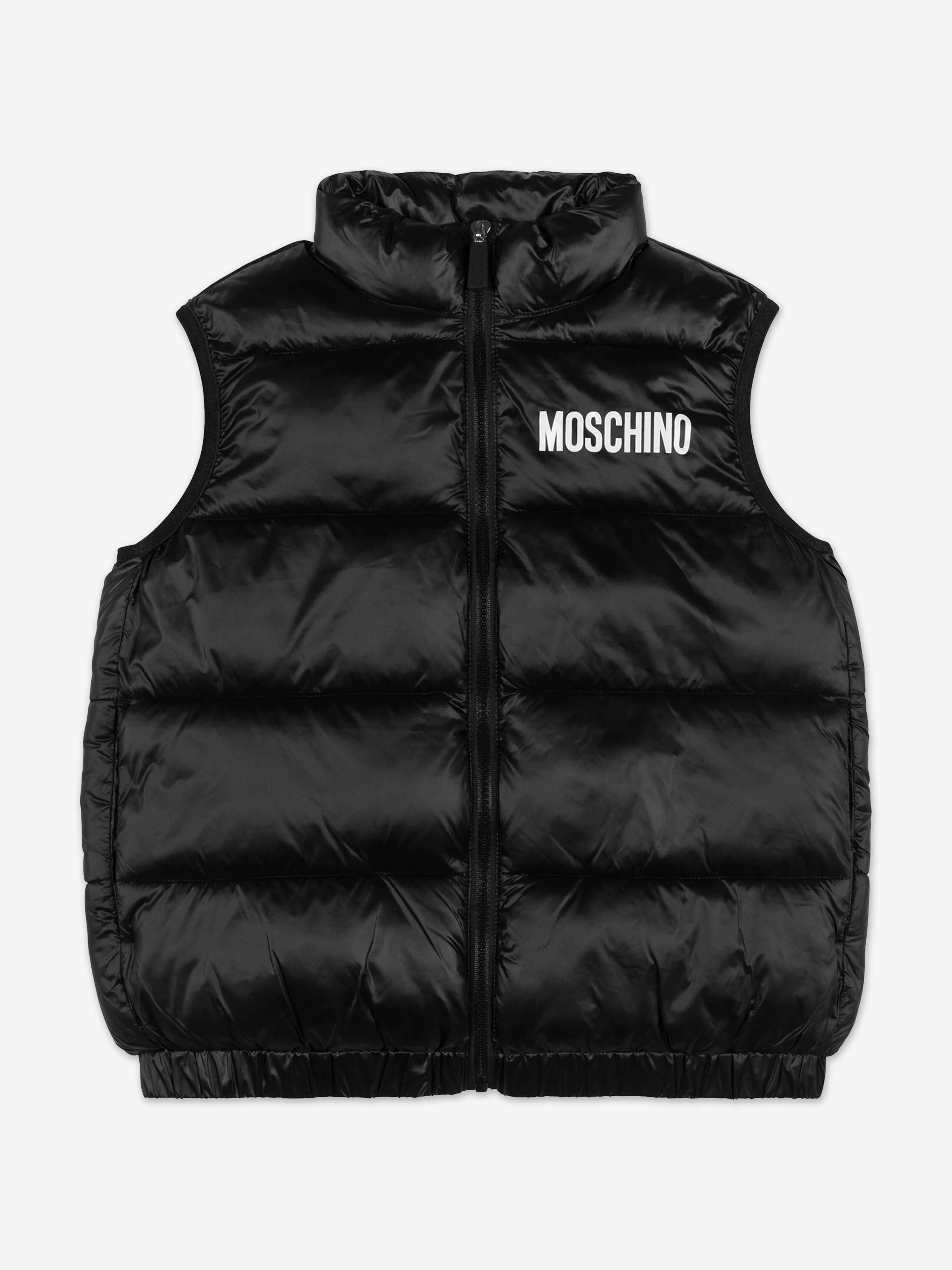 Moschino Kids Bear Logo Gilet in Black