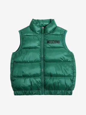 Moschino Kids Bear Logo Gilet in Green