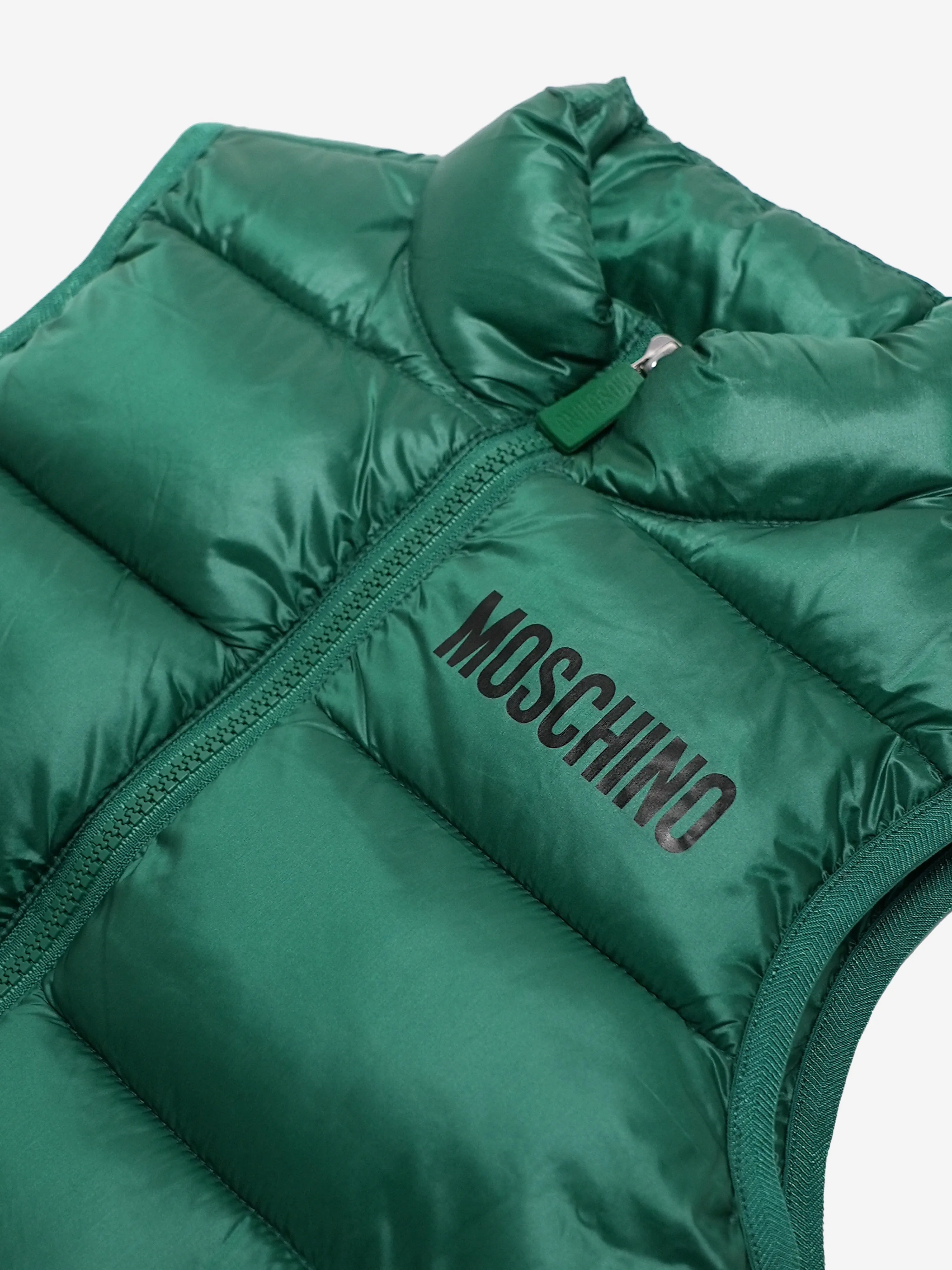 Moschino Kids Bear Logo Gilet in Green