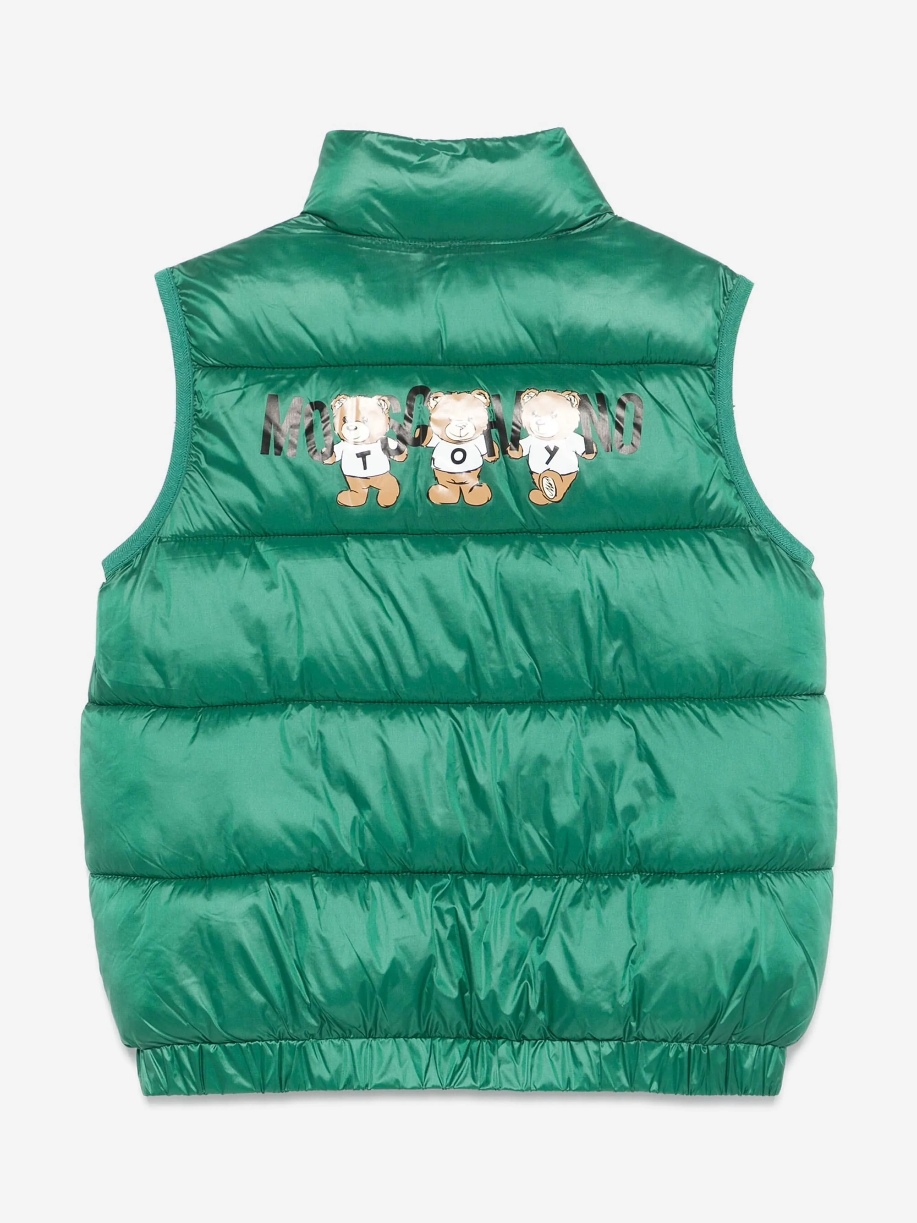 Moschino Kids Bear Logo Gilet in Green