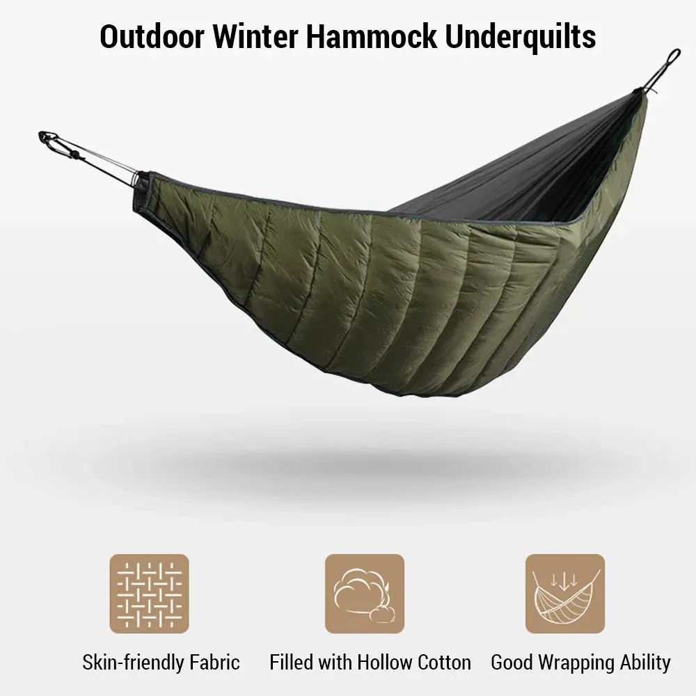 Multifunctional Hammock Underquilt Sleeping Bag Outdoor Winter Warm Hammock Under Blanket Poncho for Camping Traveling Swing