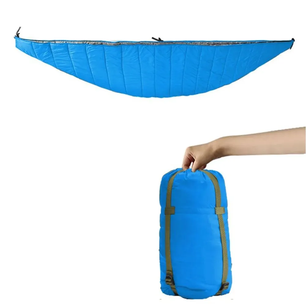 Multifunctional Hammock Underquilt Sleeping Bag Outdoor Winter Warm Hammock Under Blanket Poncho for Camping Traveling Swing