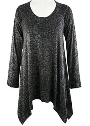 Nally & Millie - Square Deal, Scoop Neck Asymmetric Tunic on a Long Sleeve Body