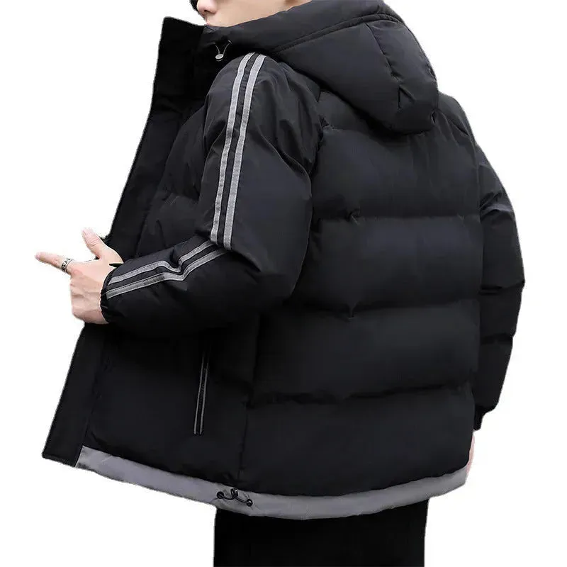 New Winter Cotton Padded Down Hoodie Winter Puffer Jacket Men