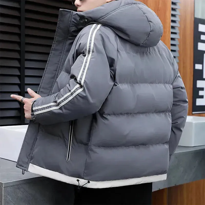 New Winter Cotton Padded Down Hoodie Winter Puffer Jacket Men