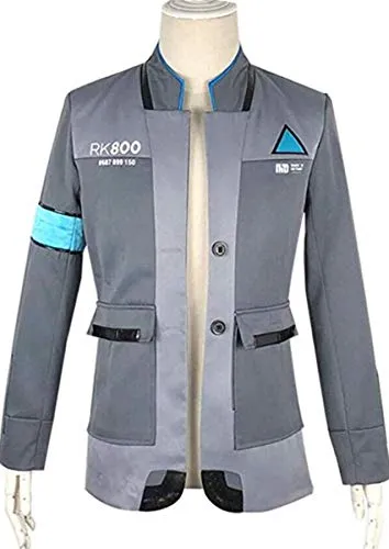 Nsoking Hot Anime Game Become Cosplay Jacket Connor Costume Coat Large Gray