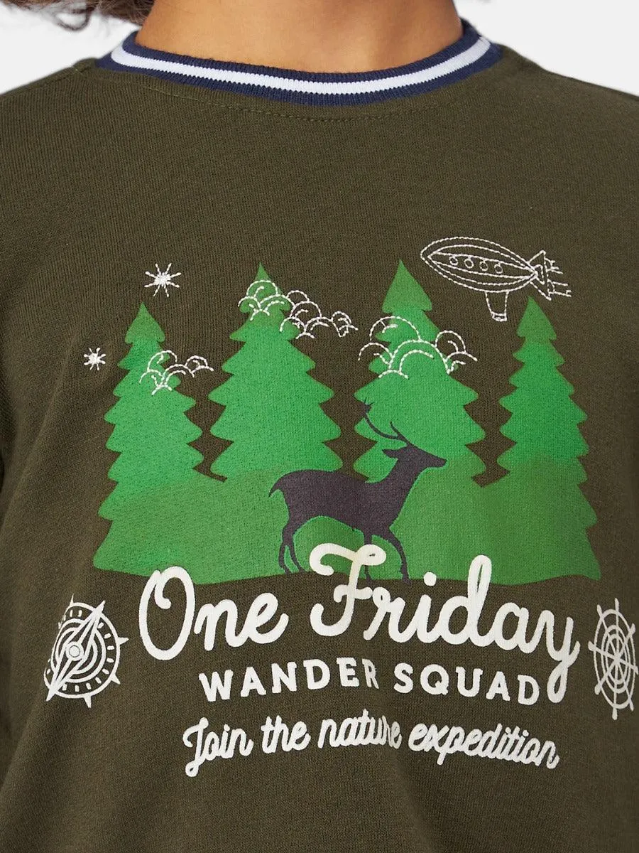 One Friday Green Full Sleeve T-shirt