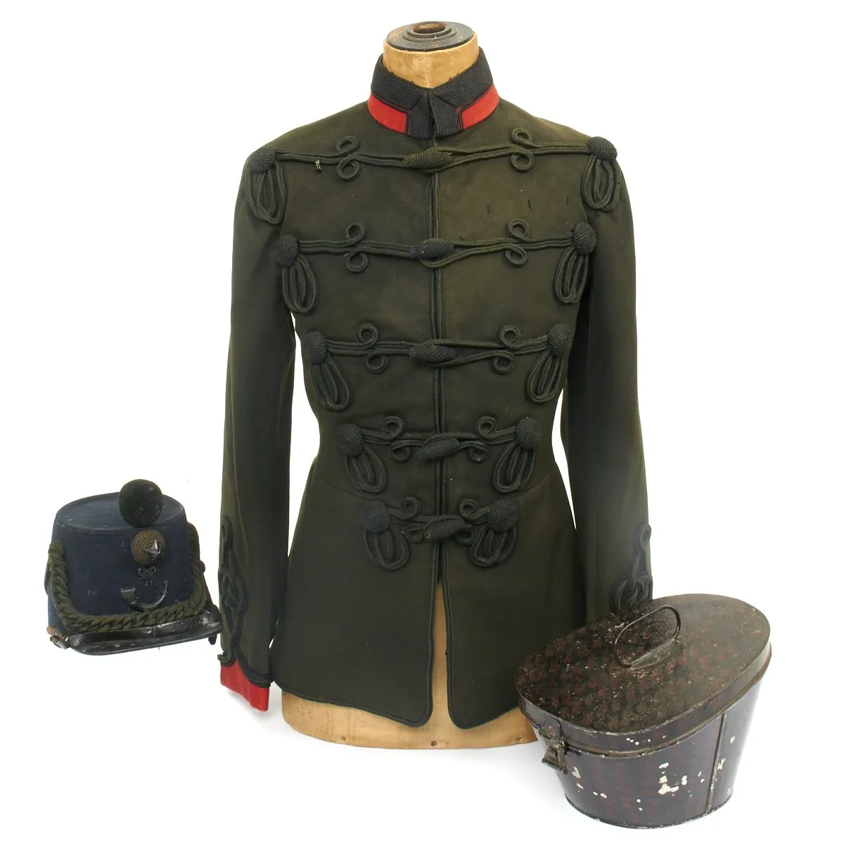 Original British Pre-WWI Shako and Tunic Set from the King's Royal Rifle Regiment c.1905