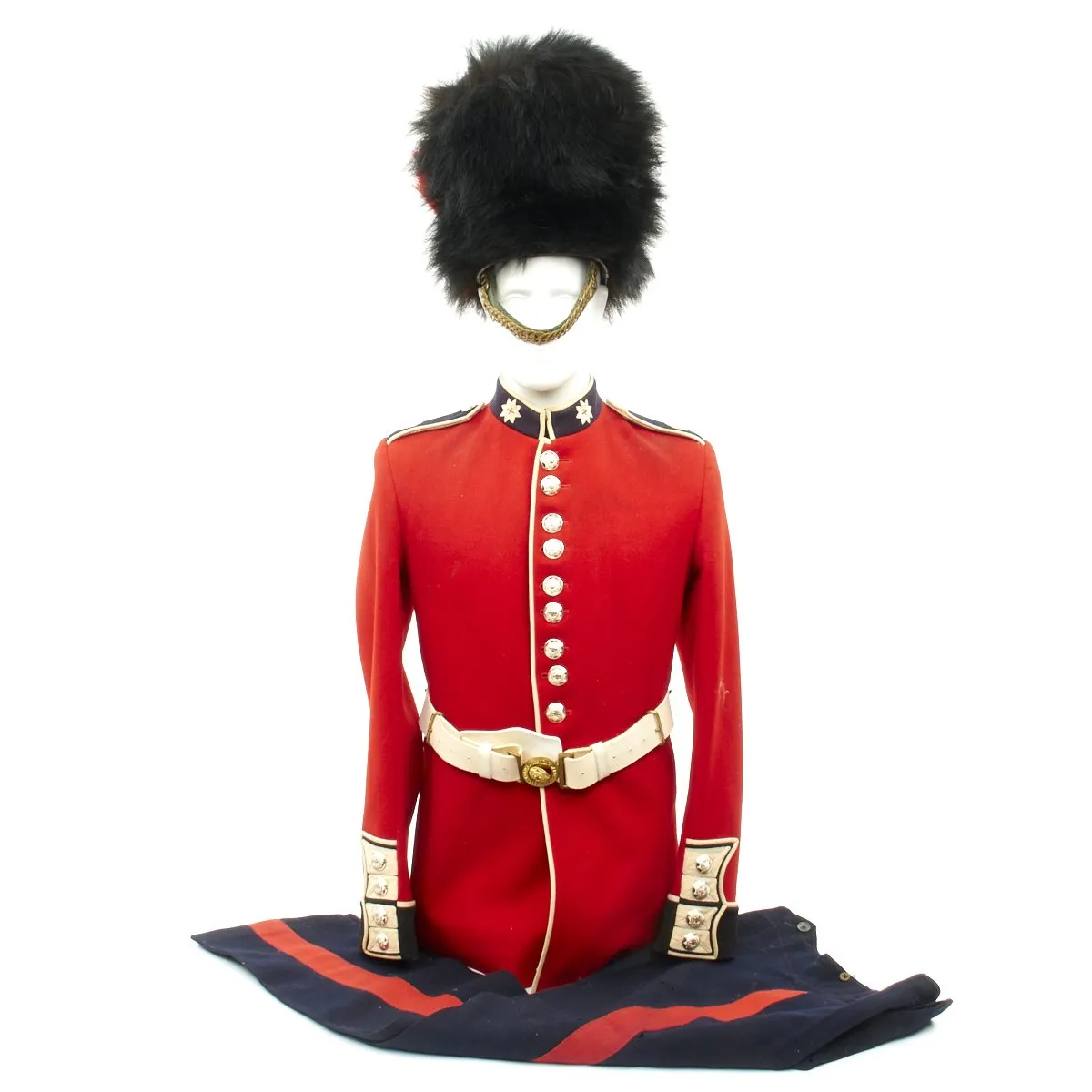 Original British Queen's Coldstream Guards Uniform Set with Bearskin Helmet - Recent Issue