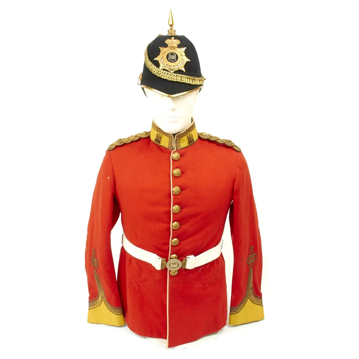 Original British Suffolk Regiment Officer's Uniform Set with Spiked Helmet - Circa 1900