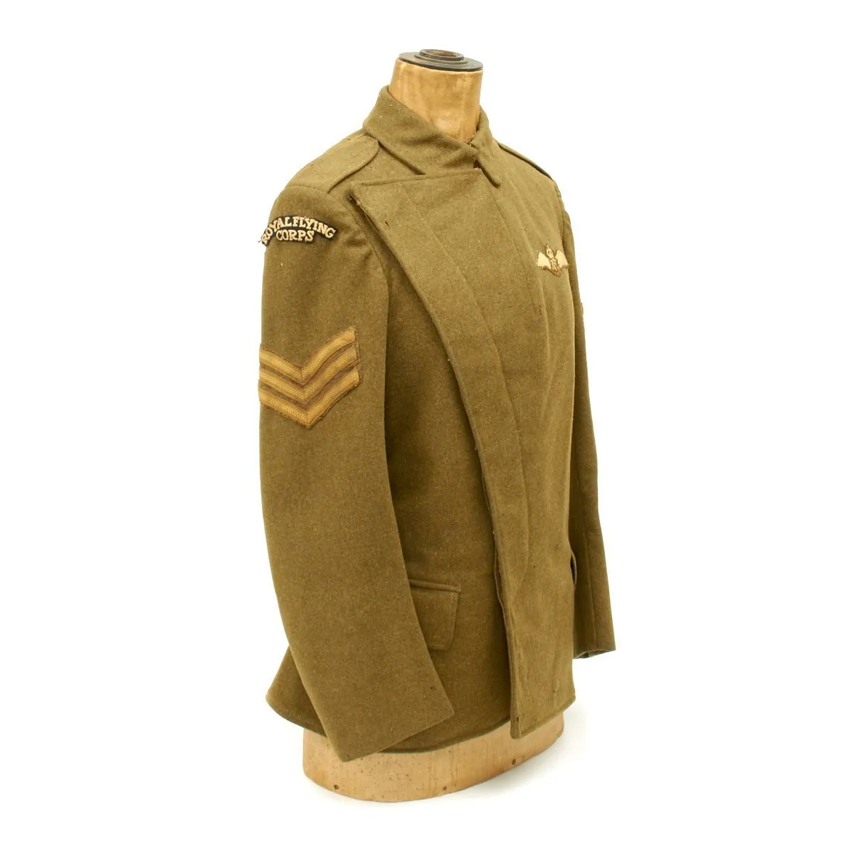 Original British WWI Royal Flying Corps Sergeant Pilot Model 1914 Maternity Tunic Uniform Set