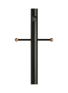 Outdoor Posts Collection - Aluminum Post with Ladder Rest and Photo Cell | Finish: Black - 8114-12