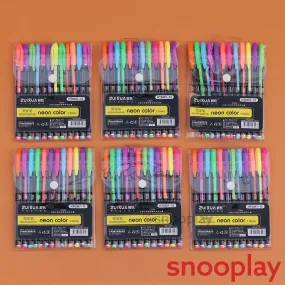 Pack of 6 Neon Colors Highlighter 1.0 mm Pen Set (Each Set Contains 12 Pens) | Return Gifts and Party Favours