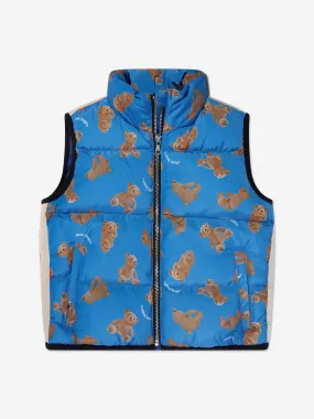 Palm Angels Boys AOP PA Bears Track Gilet in Blue