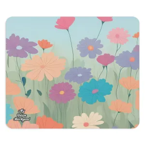 Pastel Wildflowers, Computer Mouse Pad - for Home or Office