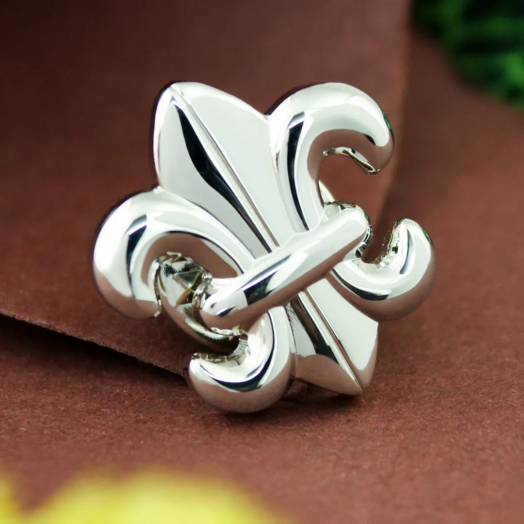 Peluche Beautifully Crafted Orchid Silver Lapel Pin