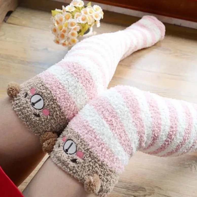 Pink Bear Thigh Highs