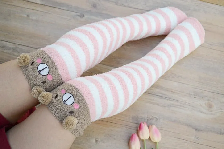 Pink Bear Thigh Highs