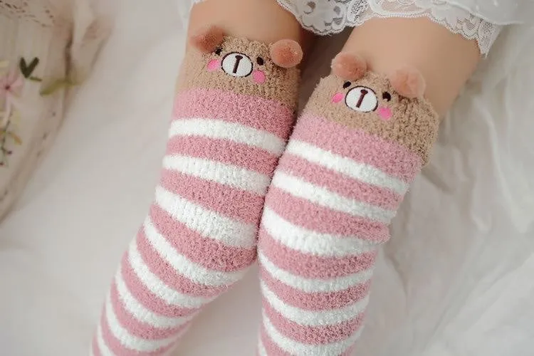 Pink Bear Thigh Highs