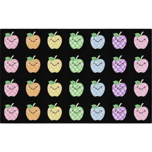 Plaid Pastel Apples Classroom Sitting Rug