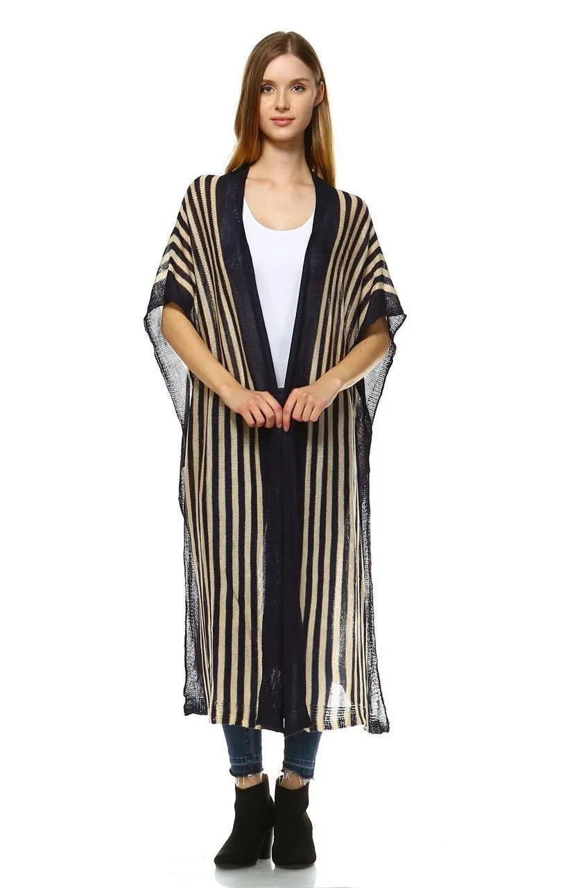 Plus Size Aztec Tribal Poncho Capes Wrap Cardigans Navy 1