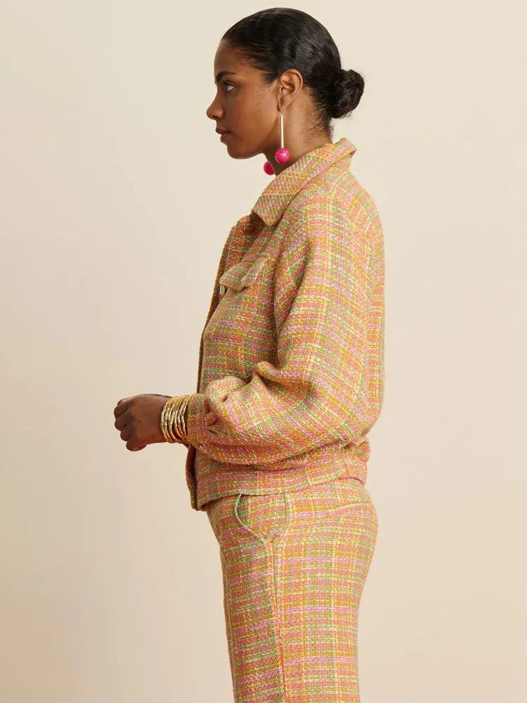 Pom Jacket Tweed Sunset