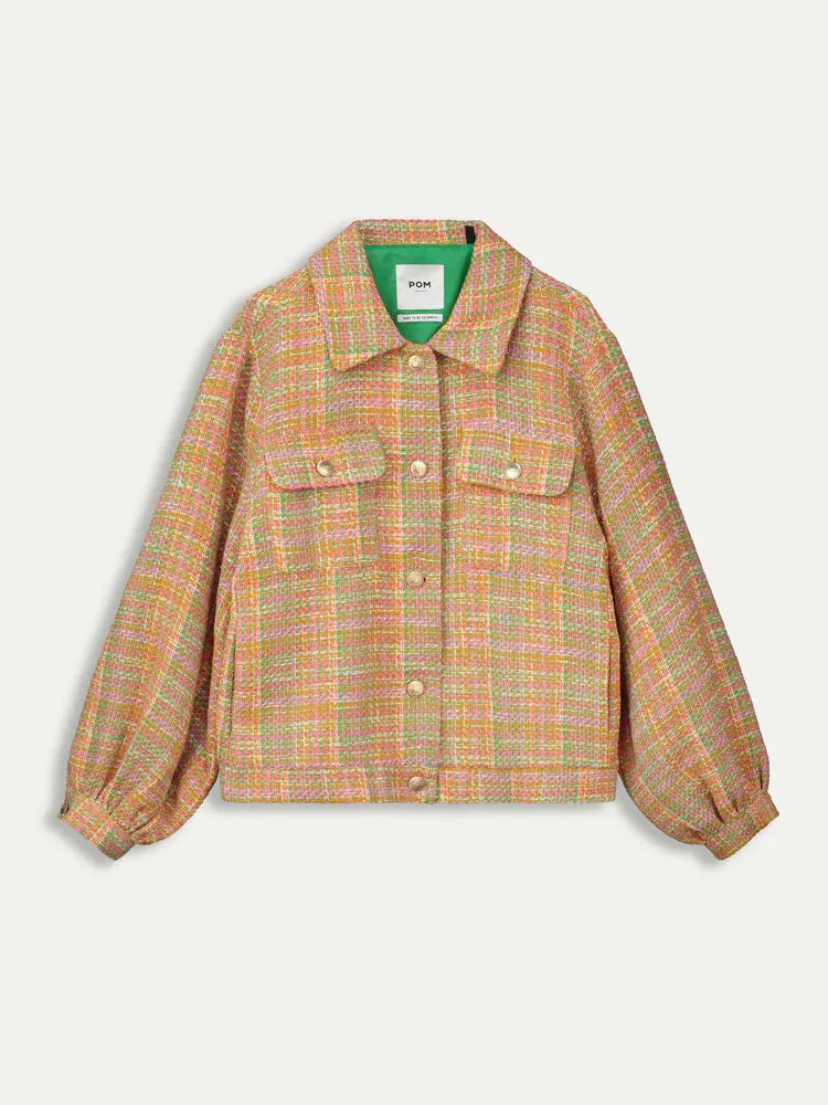 Pom Jacket Tweed Sunset