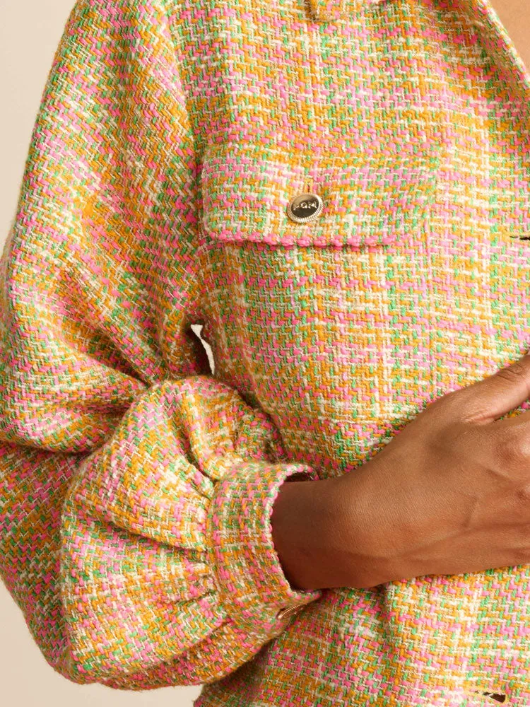 Pom Jacket Tweed Sunset