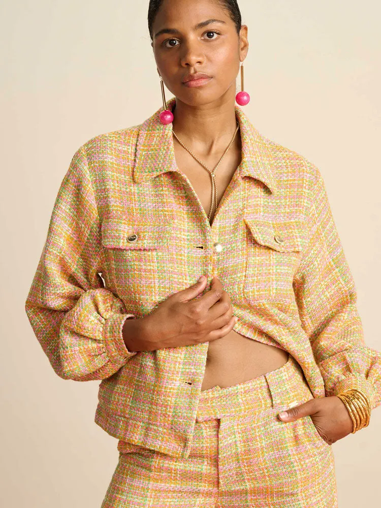 Pom Jacket Tweed Sunset